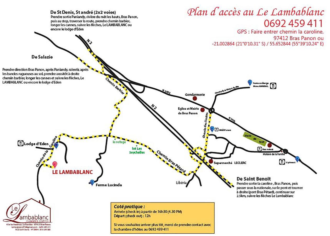 Le Lambablanc Bed and Breakfast Bras-Panon Exteriör bild